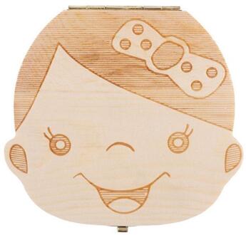 Baby Wood Tooth Box Organizer Melk Tanden Opslag Taal Verzamelen Tand Baby Besparen Engels Umbilica Doos Tanden H4M1 Roze