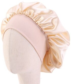 Baby Zijdeachtig Satijn Effen Breedgerande Slapen Hoed Meisje Nachtrust Haar Cap Motorkap Slaapmutsje Voor Kinderen Unisex Haar tool khaki