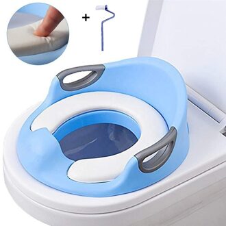Baby Zindelijkheidstraining Seat Draagbare Peuters Kids Potties Trainer Zetels Met Zachte Kussen Anti-Slip Potje Ring Baby Pottytraining blauw