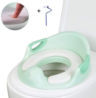 Baby Zindelijkheidstraining Seat Draagbare Peuters Kids Potties Trainer Zetels Met Zachte Kussen Anti-Slip Potje Ring Baby Pottytraining groen