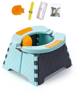 Baby Zindelijkheidstraining Seat Kids Peuter Outdoor Draagbare Vouwen Wc Urinoir Pot Blauw