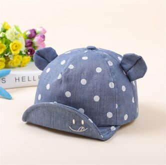 Baby Zonnehoed 8 M-20 M Cap Katoen Zomer Strand Gestreepte Rand 8-20 Maanden 5 Kleuren kiezen donker grijs