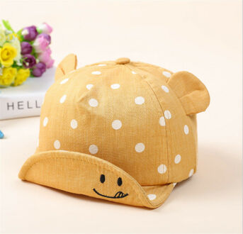 Baby Zonnehoed 8 M-20 M Cap Katoen Zomer Strand Gestreepte Rand 8-20 Maanden 5 Kleuren kiezen Geel