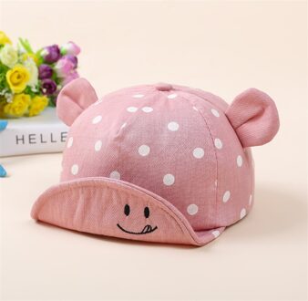 Baby Zonnehoed 8 M-20 M Cap Katoen Zomer Strand Gestreepte Rand 8-20 Maanden 5 Kleuren kiezen Roze