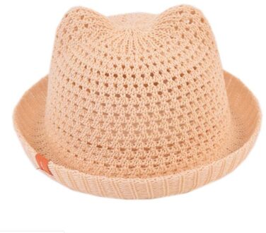 Baby Zonnehoed Ademend Met Oren Strand Kids Snapback Hoeden Cnew Stro Baby Cap Voor Jongen Meisje Solid Zomer Inderen baseball Caps khaki