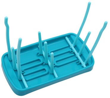 Baby Zuigfles Droogrek Baby Fles Opslag Afvoer Rack Tepel Plank Voeden Bekerhouder Rack blauw