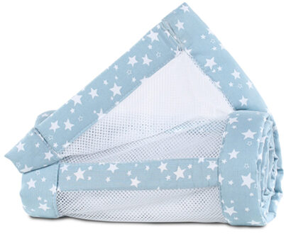 Babybay babybay® Nestje Mesh-Piqué voor Maxi, Boxspring en Comfort azuurblauw sterren wit 168x24 cm