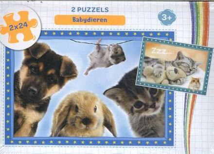 Babydieren - Puzzel 2 X 24 Stukjes - Puzzels 2x24