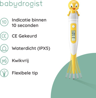Babydrogist - Digitale Baby Thermometer - Eend - Flexibele Tip - Rectaal, Oksel & Oraal