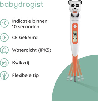 Babydrogist digitale Baby Thermometer met flexibele tip - Rectaal, oksel & oraal - Panda