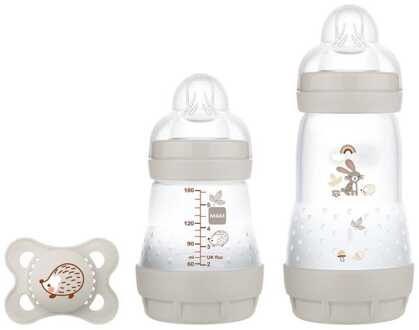 Babyfles Easy Start Anti-koliek-Elementen Startset S Bunny in grijs - 260ml-350ml