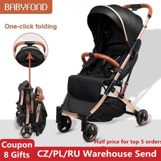 Babyfond 5.8KG Light Stroller Gold Frame Car Portable Carriage Umbrella Children Wagon Newborn Travelling Pram On Plane Gifts