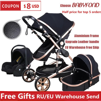 Babyfond High Landscape Baby Stroller 3 in 1 Carriage Multifunctional 2 in 1 Car Two Way Kid Pram With Baby Comfort For Newborn