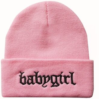 Babygirl Borduurwerk Gebreide Beanie Hoed 100% Katoen Flexibele Zachte Mode Mutsen Unisex Hip Hop Ski Cap Warm H02