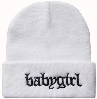 Babygirl Borduurwerk Gebreide Beanie Hoed 100% Katoen Flexibele Zachte Mode Mutsen Unisex Hip Hop Ski Cap Warm H03