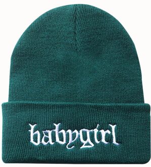 Babygirl Borduurwerk Gebreide Beanie Hoed 100% Katoen Flexibele Zachte Mode Mutsen Unisex Hip Hop Ski Cap Warm H04