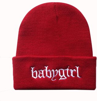 Babygirl Borduurwerk Gebreide Beanie Hoed 100% Katoen Flexibele Zachte Mode Mutsen Unisex Hip Hop Ski Cap Warm H05