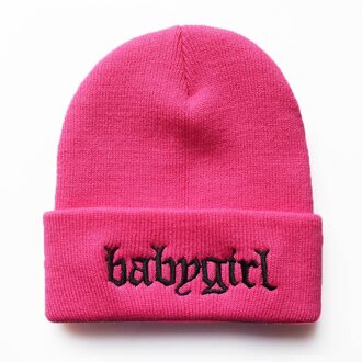 Babygirl Borduurwerk Gebreide Beanie Hoed 100% Katoen Flexibele Zachte Mode Mutsen Unisex Hip Hop Ski Cap Warm H07