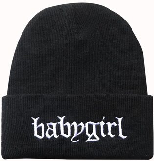 Babygirl Borduurwerk Gebreide Beanie Hoed 100% Katoen Flexibele Zachte Mode Mutsen Unisex Hip Hop Ski Cap Warm H08