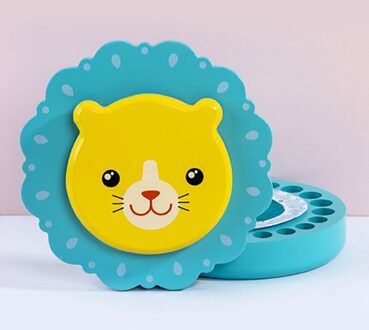 Babymelk Tanden Dozen Organisator Opbergdoos Van Tand Voor Een Cadeau Voor Jongen En Meisje Baby Tanden Souvenirs Doos lanugo Collectebus blauw leeuw Cute