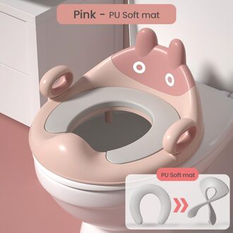 Babyshining Grote Baby Toiletbril Ring Kinderen Wc Meisje Jongen Potje Wc Zachte Kussen Mat Thuis Kan Worden Opgehangen 1-8 Jaar Oud roze-PU