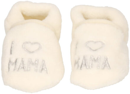 Babyslofjes Creme witte jongens/meisjes baby slofjes I love mama 20-21 - sloffen - kinderen Crème