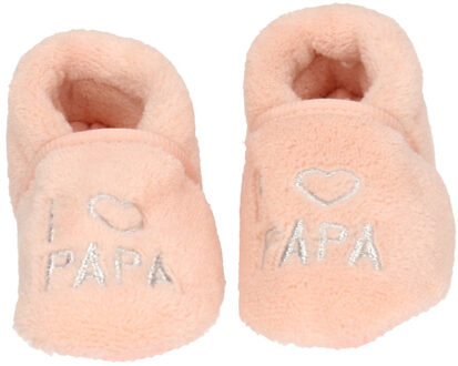 Babyslofjes Roze meisjes babyslofjes I love papa - kraamcadeau / geboorte 16-17