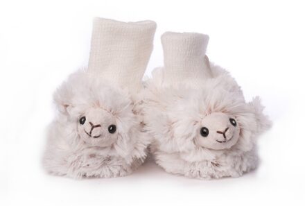 Babyslofjes wit schaap/lammetje
