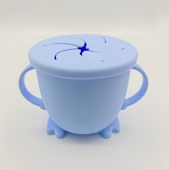 Babyvoeding Cups Baby Leren Drinkware Siliconen Spill Proof Sippy Cups Met Deksels Niveau Indicator Baby Open Cup Voor Peuters blauw