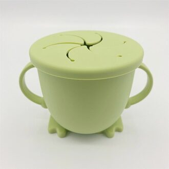Babyvoeding Cups Baby Leren Drinkware Siliconen Spill Proof Sippy Cups Met Deksels Niveau Indicator Baby Open Cup Voor Peuters groen