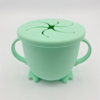 Babyvoeding Cups Baby Leren Drinkware Siliconen Spill Proof Sippy Cups Met Deksels Niveau Indicator Baby Open Cup Voor Peuters licht groen