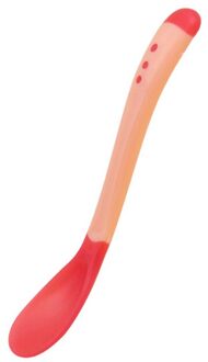Babyvoeding Veilig Lepel Vork Zachte Siliconen Temperatuur Sensing Kids Servies Peuter Babyvoeding Lepel Baby Leren Gerechten roze lepel