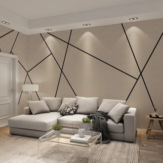 Bacaz Black Line Diatom-ooze Texture 3d Geometric Wallpaper Mural for Living Room Geometric Wall Sticker Art Decor 3d Wall paper