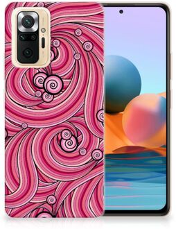 Back Case TPU Siliconen Hoesje Xiaomi Redmi Note 10 Pro Smartphone hoesje Swirl Pink