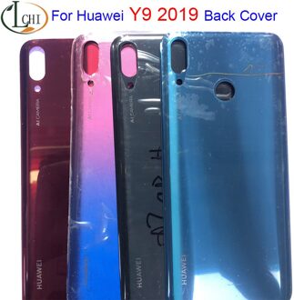 Back Cover Voor Huawei Y9 Batterij Back Cover Achterdeur Behuizing Case Vervangen Y9 Batterij Cover Jkm LX1 LX2 LX3 zwart