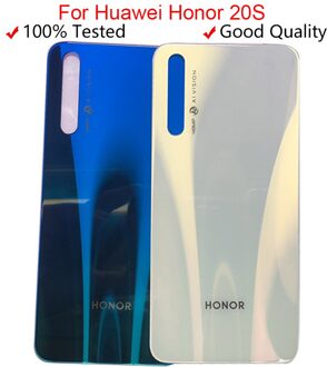 Back Glass Cover Voor 6.26 "Huawei Honor 20 4s Batterij Cover Back Panel Honor 20S Achter Glazen Deur behuizing Case Met Lijm wit nee lens