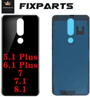 Back Glass For Nokia 7 7.1 / 5.1 Plus / X5 / 6.1 Plus Battery Cover Back Housing Case Rear Glass Door X6 8.1 X7 Battery Cover