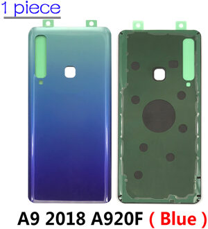Back Glass Rear Cover Voor Samsung Galaxy A8 Plus A8 + A9 A920F A730F A530F Batterij Deur Behuizing Batterij back Cover A920 blauw