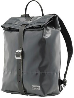Back-Pack Leather-Belt Grey Grijs - 14 x 33 x 43/55 cm (d x b x h)