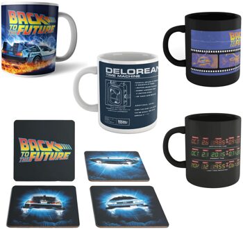 Back to the Future 4x Mugs & Coasters Bundle