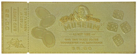 Back to the Future: Biff Tannen Museum Entrance 24k Gold Plated Ticket Replica Decoratie