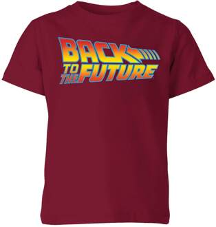 Back To The Future Classic Logo Kids' T-Shirt - Burgundy - 122/128 (7-8 jaar) Rood - M