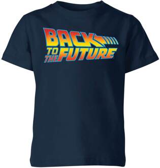Back To The Future Classic Logo Kids' T-Shirt - Navy - 146/152 (11-12 jaar) - Navy blauw - XL
