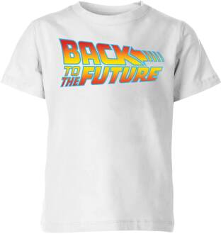 Back To The Future Classic Logo Kids' T-Shirt - White - 122/128 (7-8 jaar) Wit - M