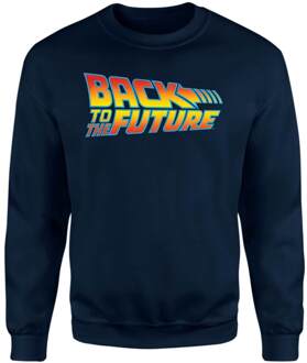Back To The Future Classic Logo Sweatshirt - Navy - L Blauw