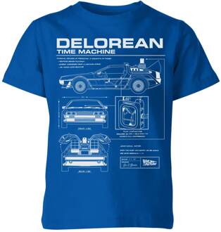 Back To The Future Delorean Schematic Kids' T-Shirt - Blue - 110/116 (5-6 jaar) - Blue