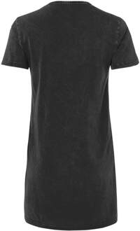 Back To The Future Delorean Women's T-Shirt Dress - Black Acid Wash - L - Black Acid Wash