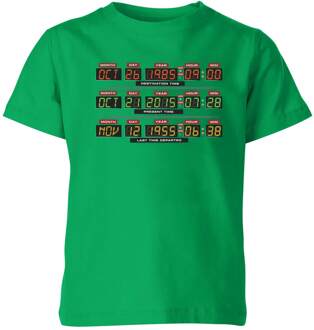 Back To The Future Destination Clock Kids' T-Shirt - Green - 122/128 (7-8 jaar) Groen - M