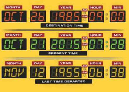 Back To The Future Destination Clock Men's T-Shirt - Yellow - L - Geel
