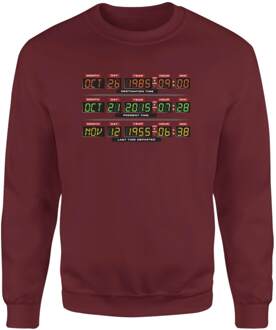 Back To The Future Destination Clock Sweatshirt - Burgundy - XS Rood